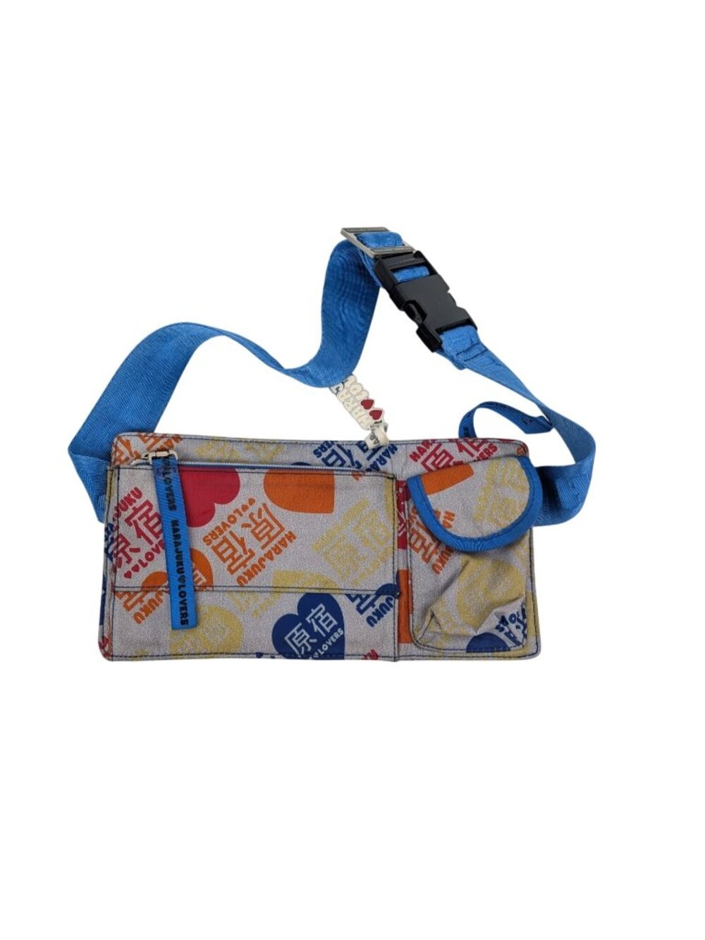 Harajuku Lovers Fanny Pack Belt Bag Y2K Kawaii Logo Rainbow Print Charm Small
